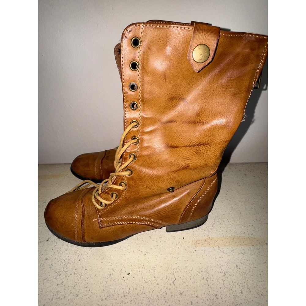 Charlotte Russe Charles Albert Womens Brown Tribal Print Fold Over Boots Size 7